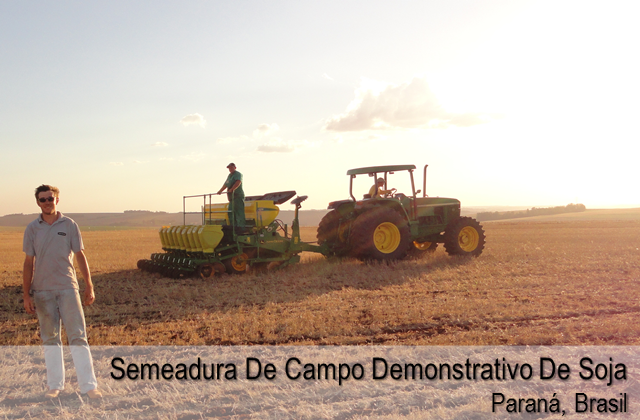 Semeadura de campo demonstrativo de soja - Paraná, Brasil