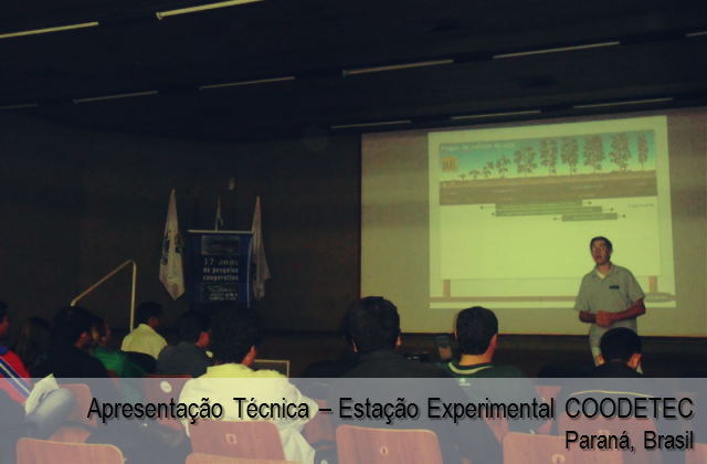 Apresentação técnica na estação experimental COODETEC - Paraná, Brasil