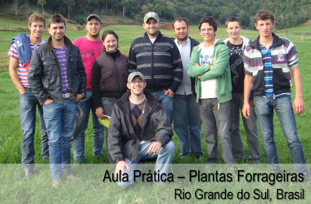 Aula prática de plantas forrageiras - Rio Grande do Sul, Brasil